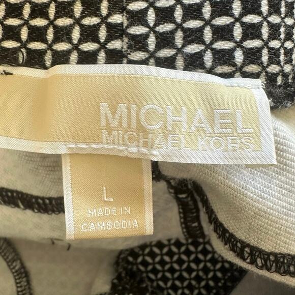 Michael Kors Geometric Print Ankle Pants Women’s Large Stretch Pull-On Slim Fit - Picture 4 of 6